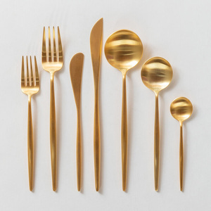 Luxury Silverware Flatware Set Hotel 18/10 Food Grade Stainless Steel Gold Cutlery Set