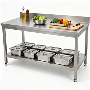 2 Tiers Heavy Duty Food Prep Workbench