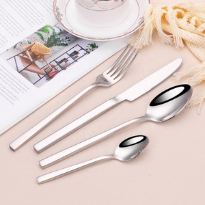 Heavy Solid Stainless Steel Flatware Set Thick Handle Cutlery