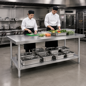 ODM Heavy Duty Food Prep 2 Tiers Anti Rust Workbench