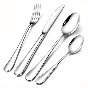 18/0 Hotel Flatware Bulk Cutlery Thick Handle Silverware 4pcs Stainless Steel Set