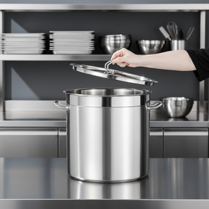Commercial Kitchen Equipment Stock Pot Stainless Steel Storage Container With Lock Lid